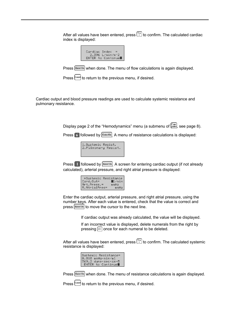 Systemic and pulmonary resistances | ITC Avoximeter 1000E Whole Blood Oximeter User Manual | Page 56 / 82