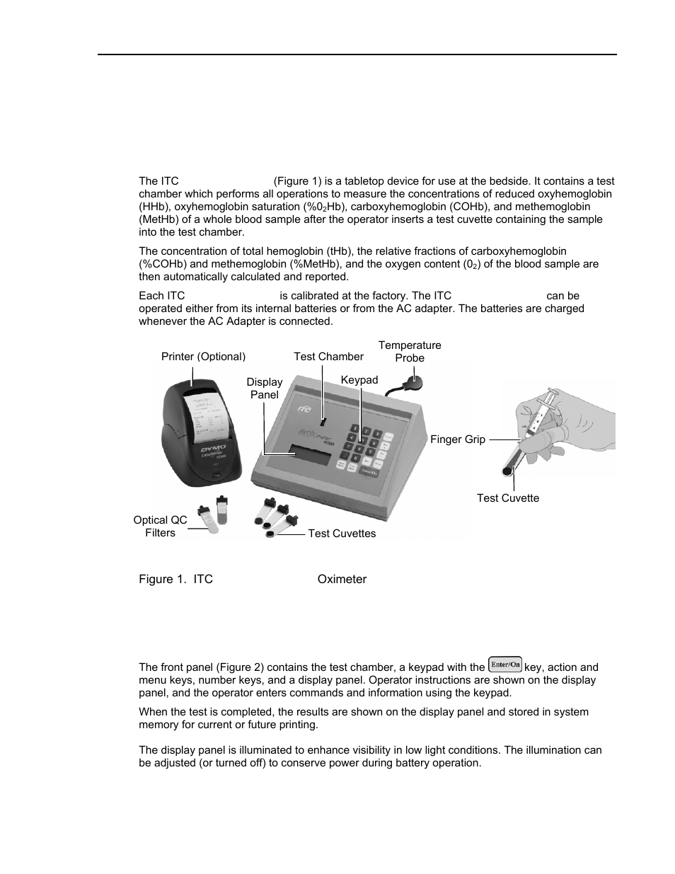 2 description, Front panel, Description | Nt panel | ITC Avoximeter 4000 Whole Blood CO-Oximeter User Manual | Page 13 / 78