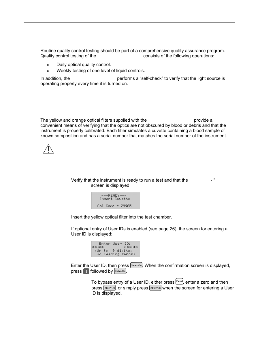 Quality control, Performing optical quality control, Quality | Control | ITC Avoximeter 4000 Whole Blood CO-Oximeter User Manual | Page 46 / 78