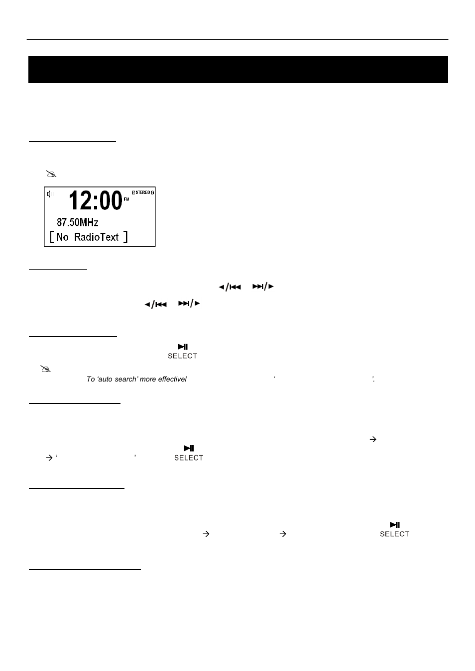 Fm mode, Using fm radio | BUSH DAB+ Digital Alarm Clock Radio with Dock for iPhone BCR33DABIP User Manual | Page 9 / 16