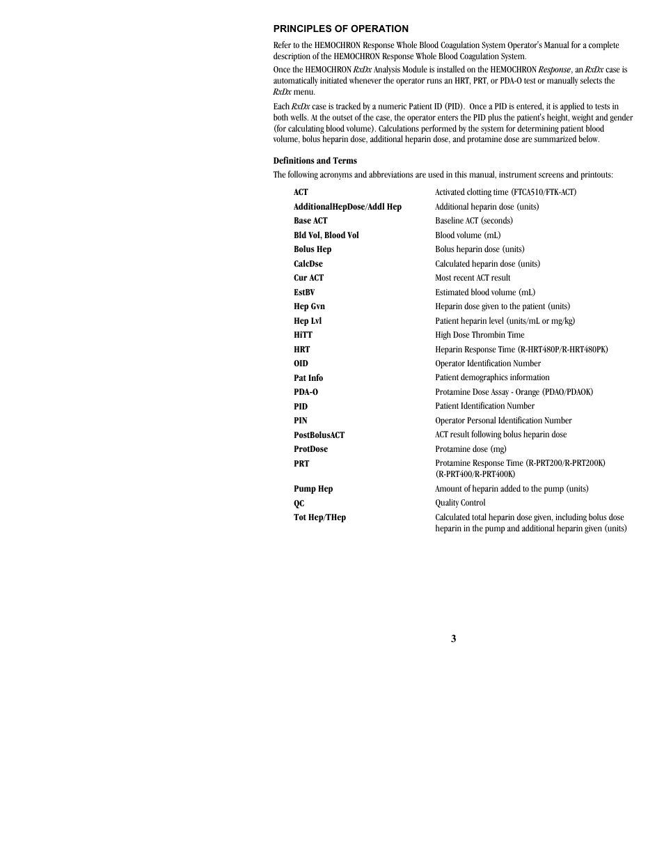 ITC Hemochron Response Whole Blood Coagulation System User Manual | Page 3 / 24