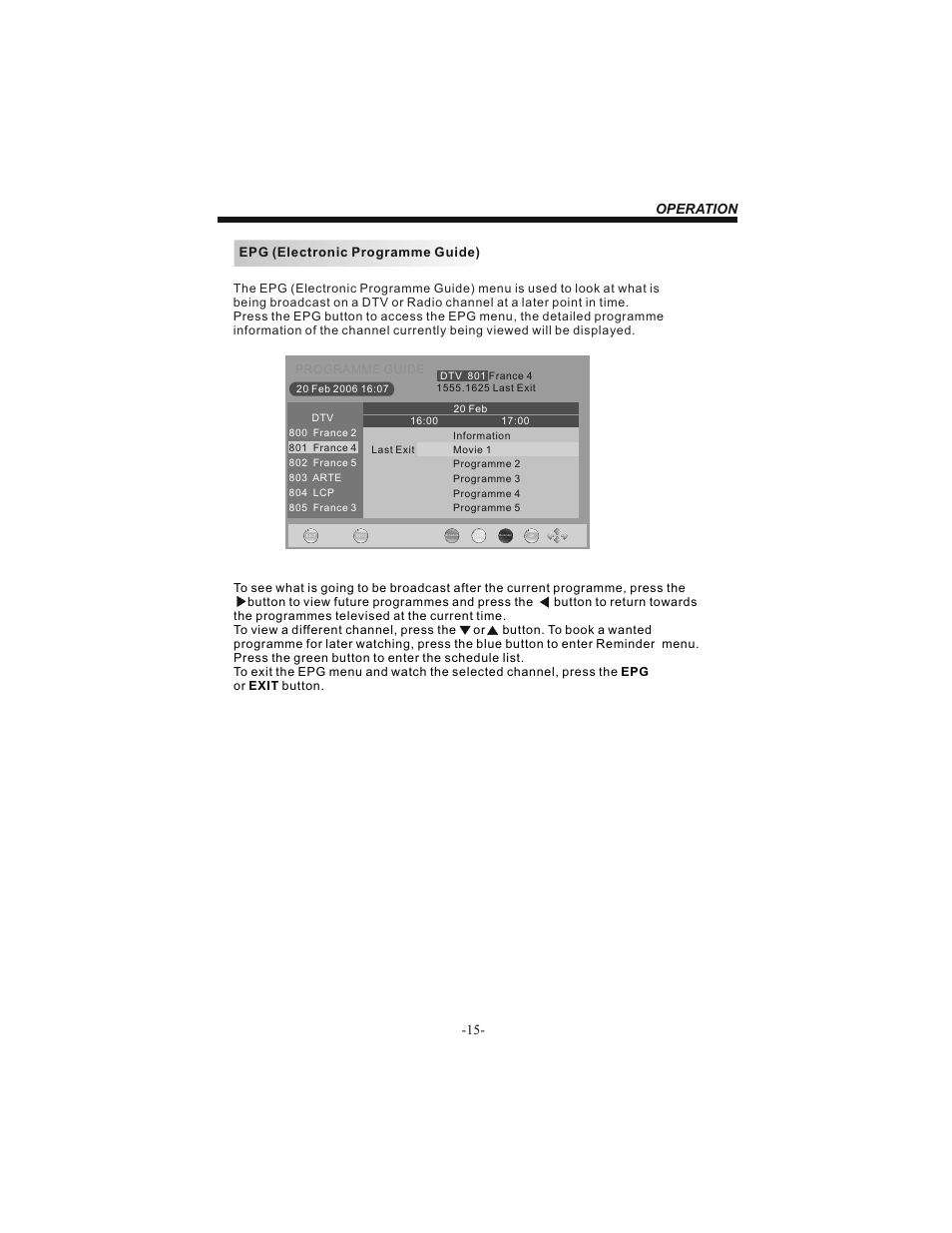 Operation -15 | BUSH 19" LCD Tv IDLCD1904HD User Manual | Page 16 / 25