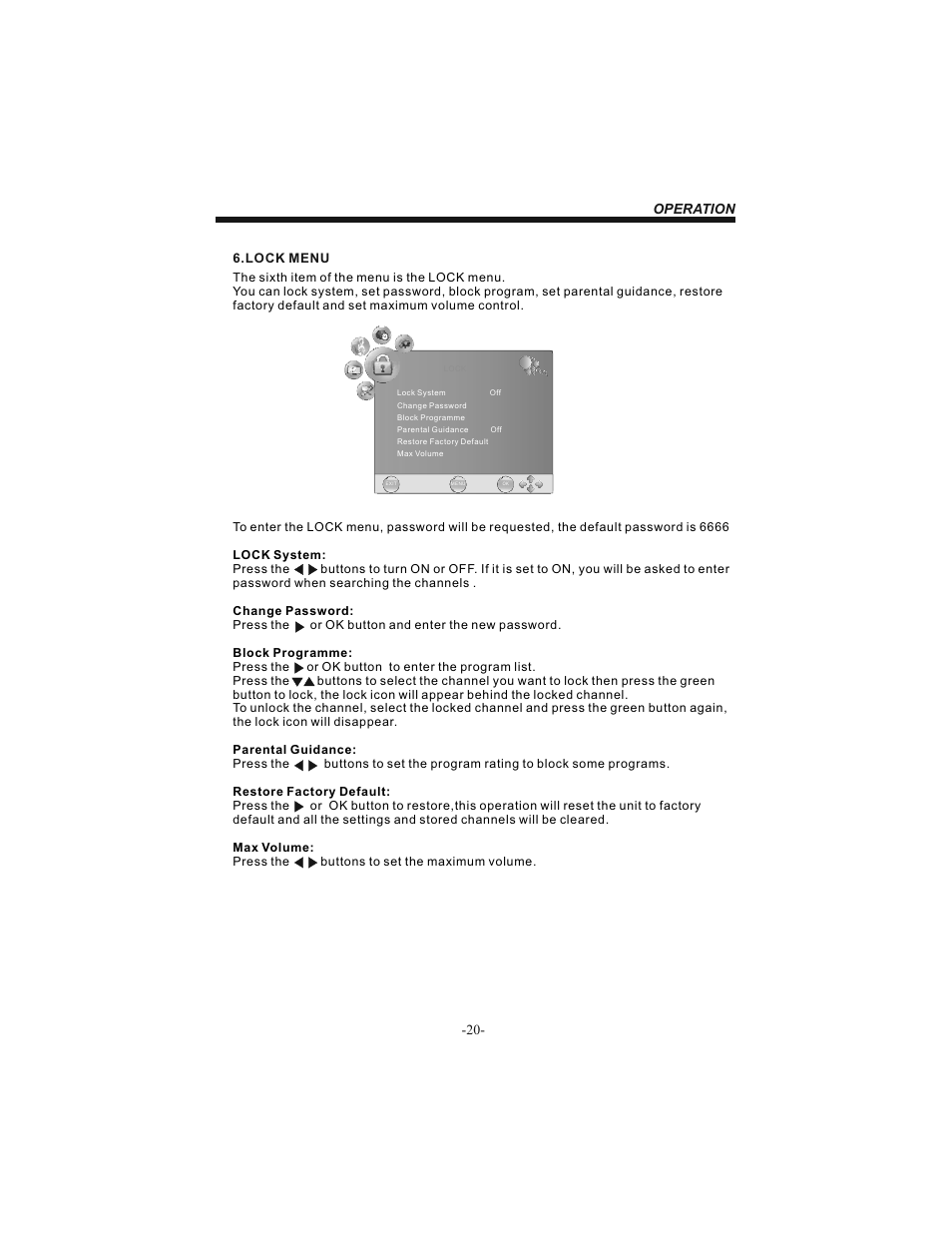 Operation -20 | BUSH 19" LCD Tv IDLCD1904HD User Manual | Page 21 / 25