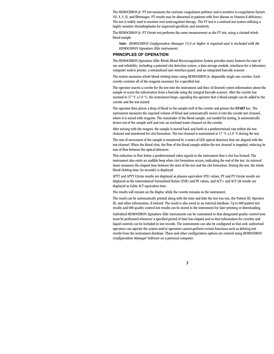 ITC Hemochron Signature Elite Whole Blood Microcoagulation System User Manual | Page 3 / 84