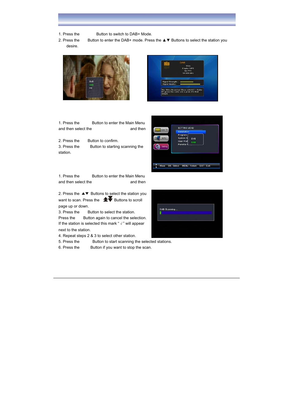 Operations of dab | BUSH High Definition Digital Set Top Box with DAB+ Receiver DFTA52DAB User Manual | Page 26 / 33