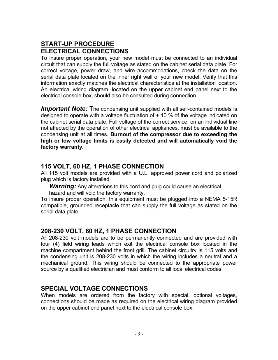 Bally Refrigerators/Freezers/Warmers User Manual | Page 11 / 36