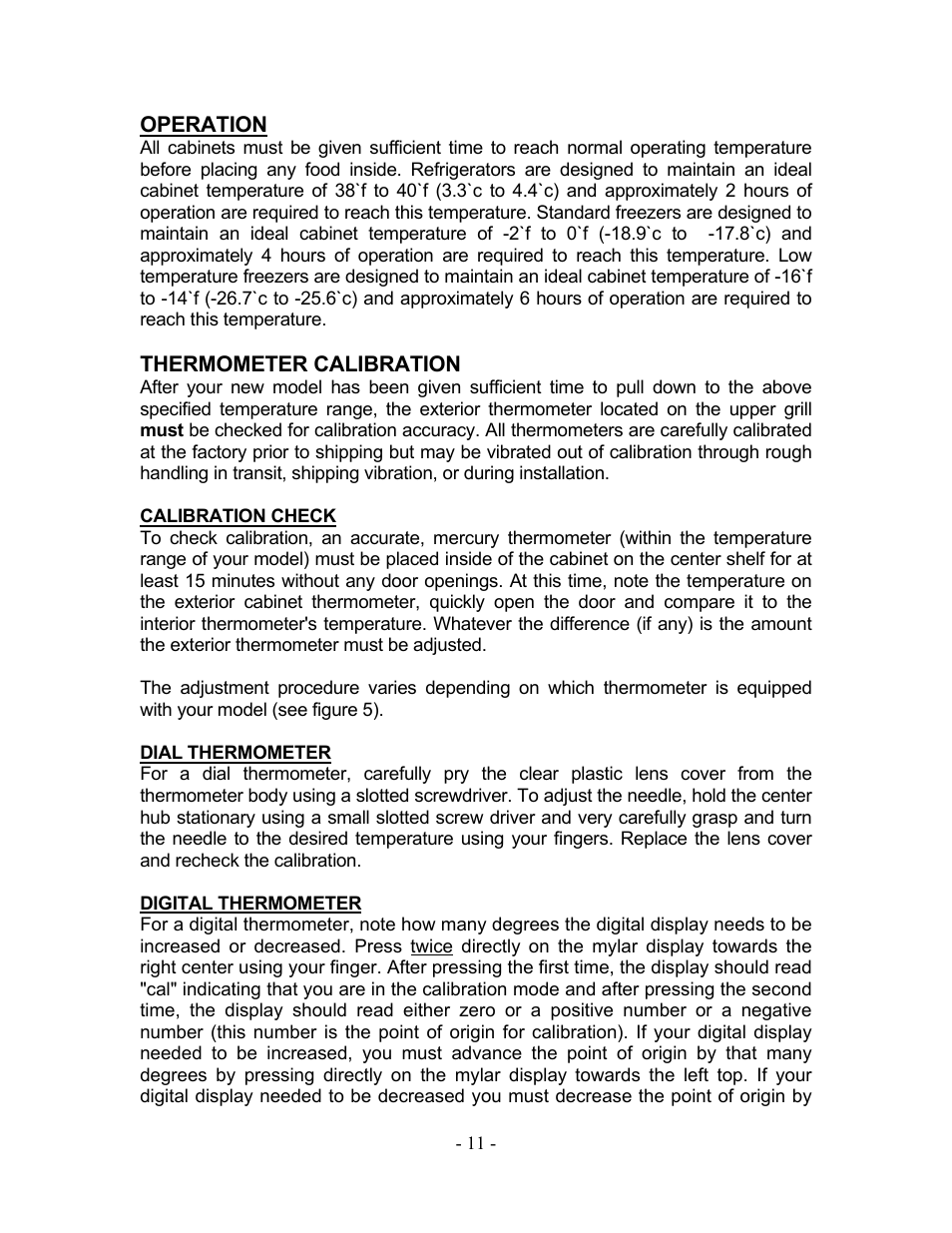 Bally Refrigerators/Freezers/Warmers User Manual | Page 13 / 36