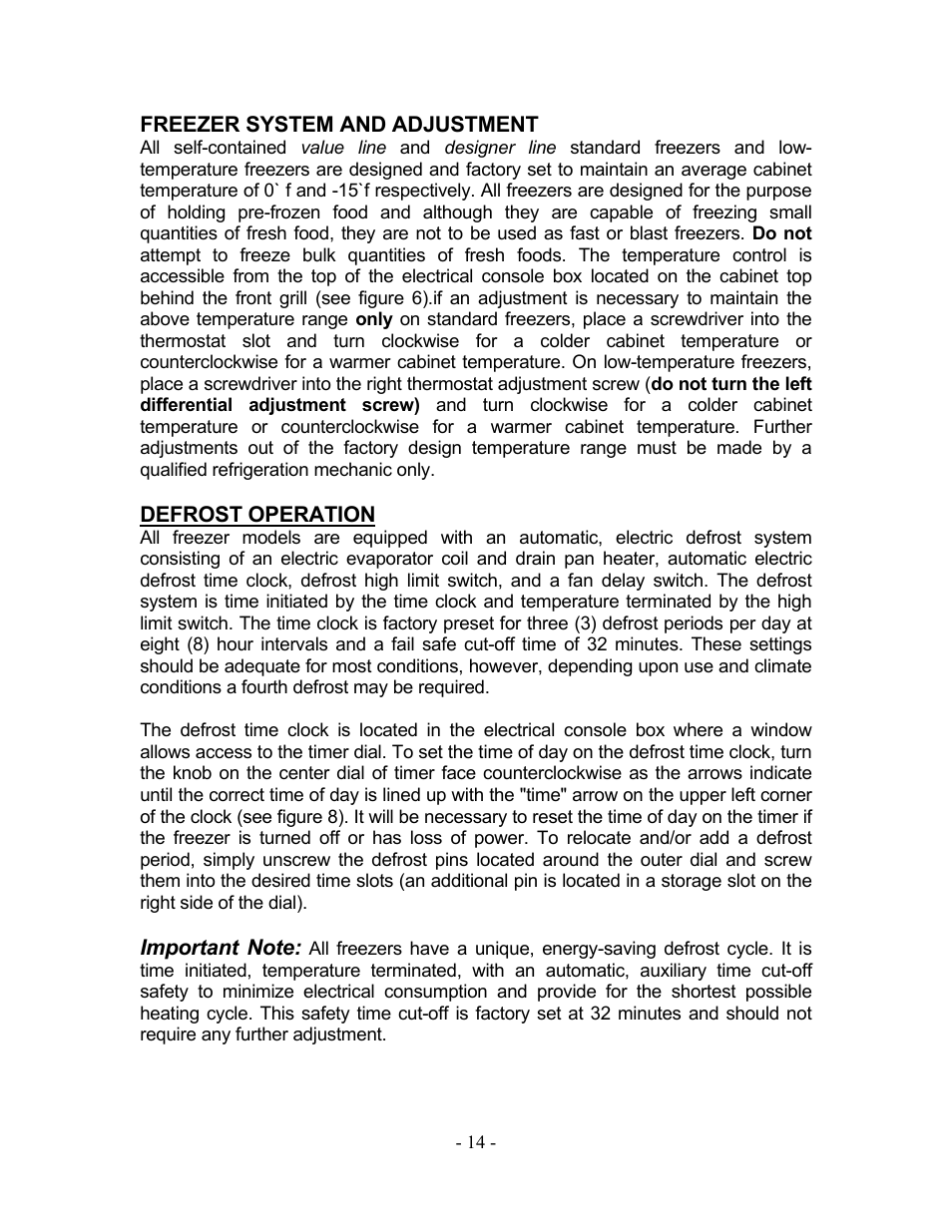 Bally Refrigerators/Freezers/Warmers User Manual | Page 16 / 36