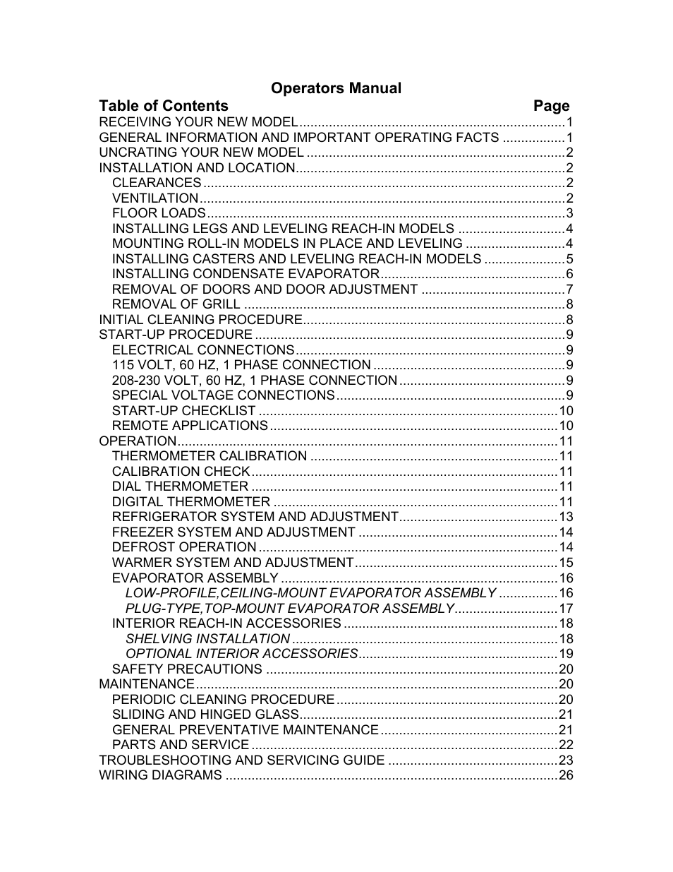 Bally Refrigerators/Freezers/Warmers User Manual | Page 2 / 36