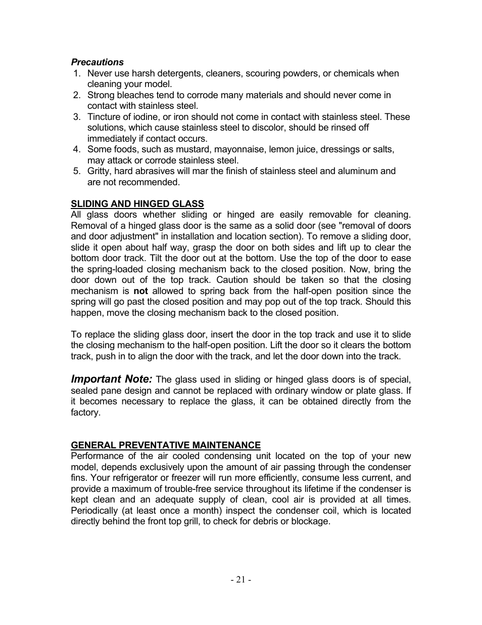 Bally Refrigerators/Freezers/Warmers User Manual | Page 23 / 36