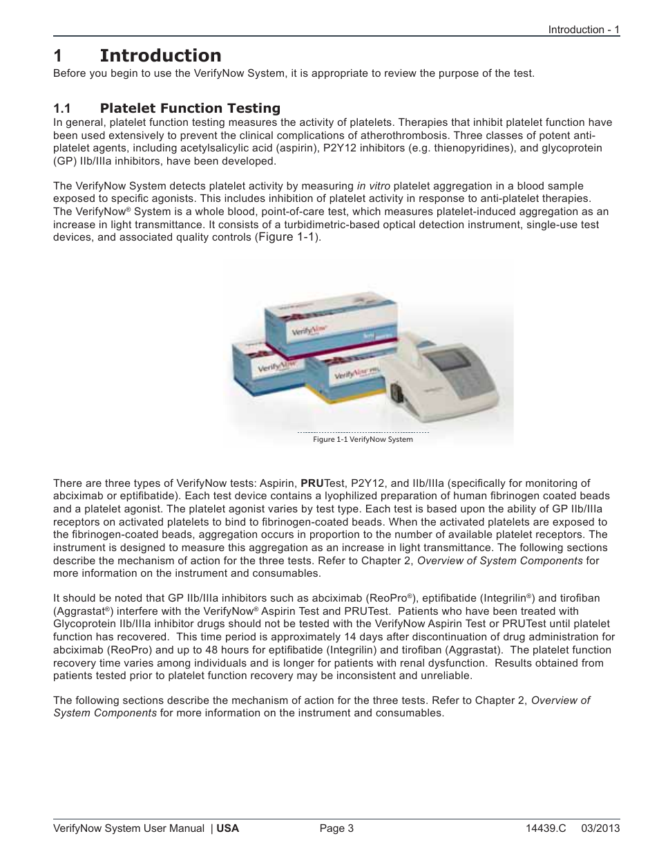 1introduction | ITC VerifyNow System Platelet Reactivity Test User Manual | Page 7 / 104
