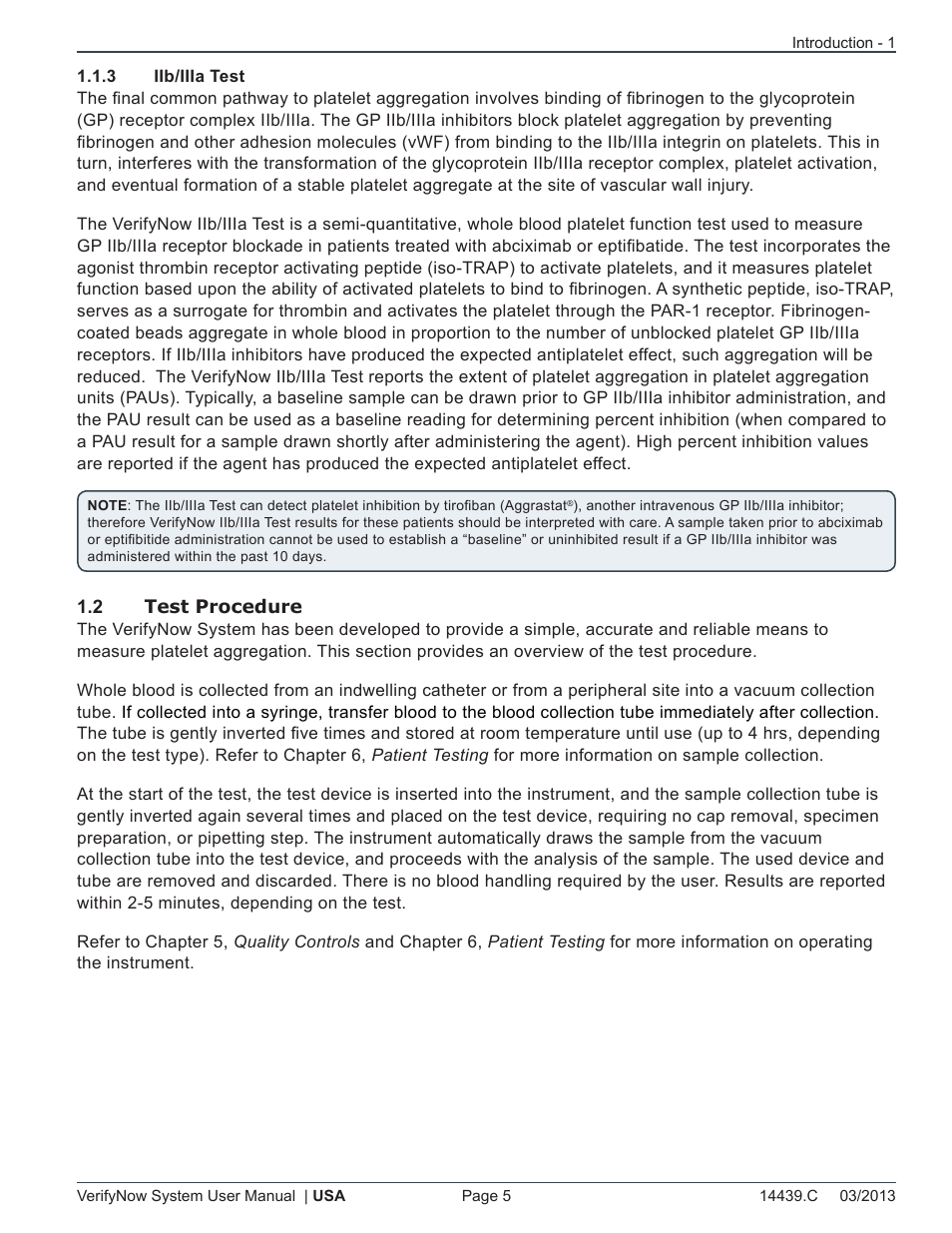 ITC VerifyNow System Platelet Reactivity Test User Manual | Page 9 / 104