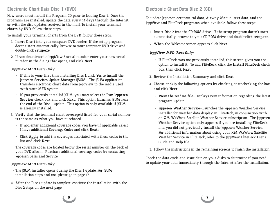 Electronic chart data disc 1 (dvd), Electronic chart data disc 2 (cd) | Jeppesen JeppView 3 User Manual | Page 5 / 12