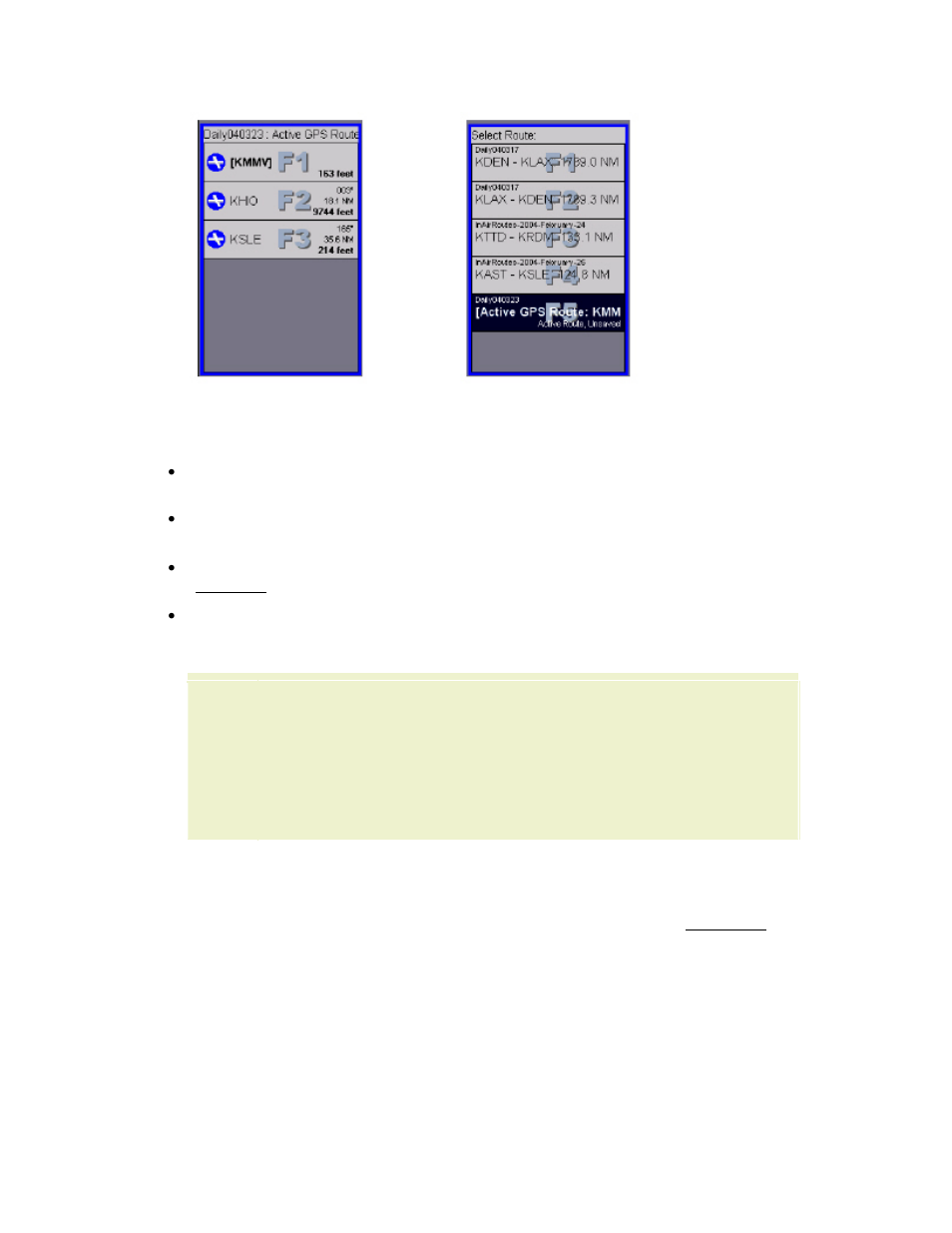 Saving an active gps route | Jeppesen FliteDeck 3 User Manual | Page 122 / 270