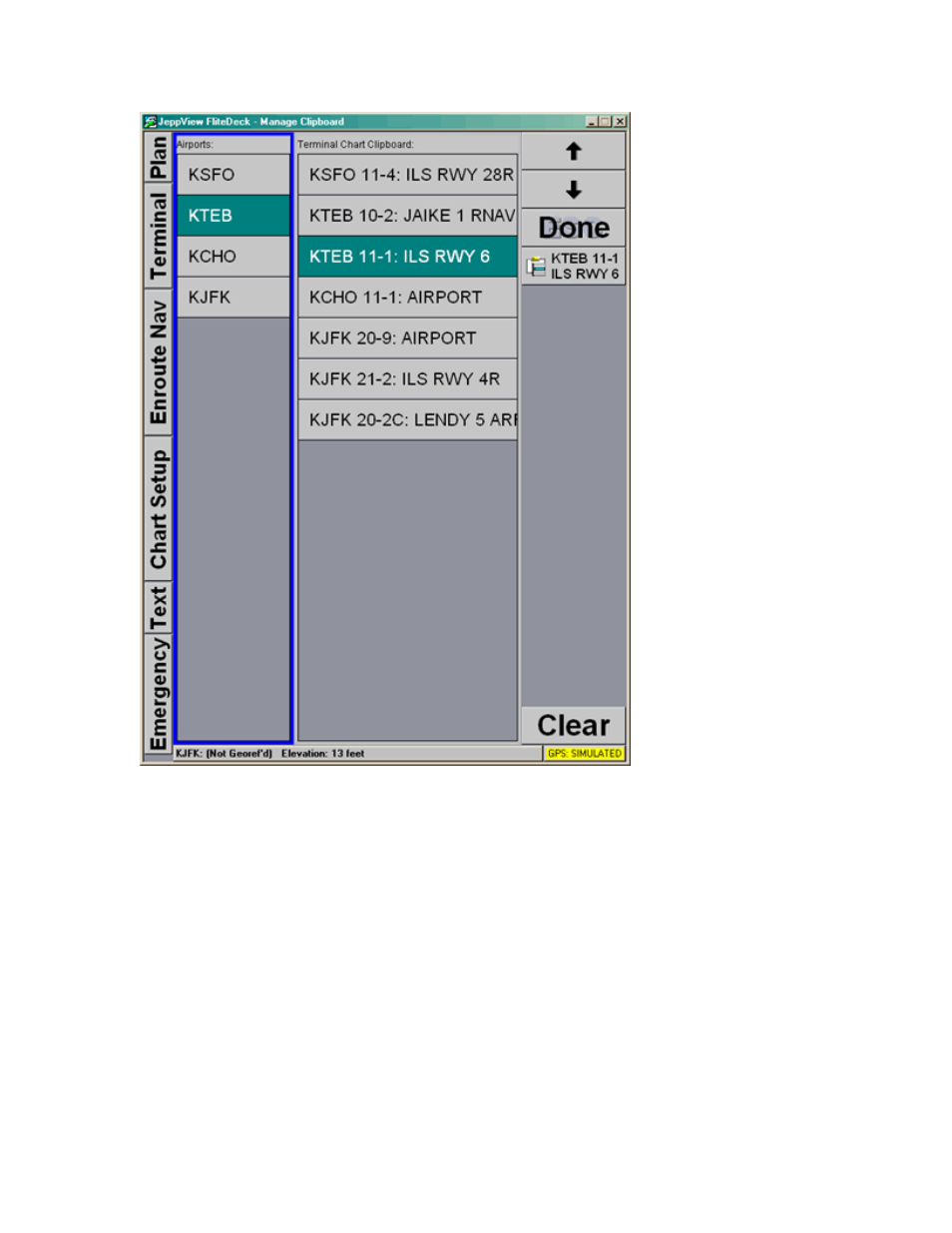 Rearranging the order of charts in the clipboard | Jeppesen FliteDeck 3 User Manual | Page 161 / 270