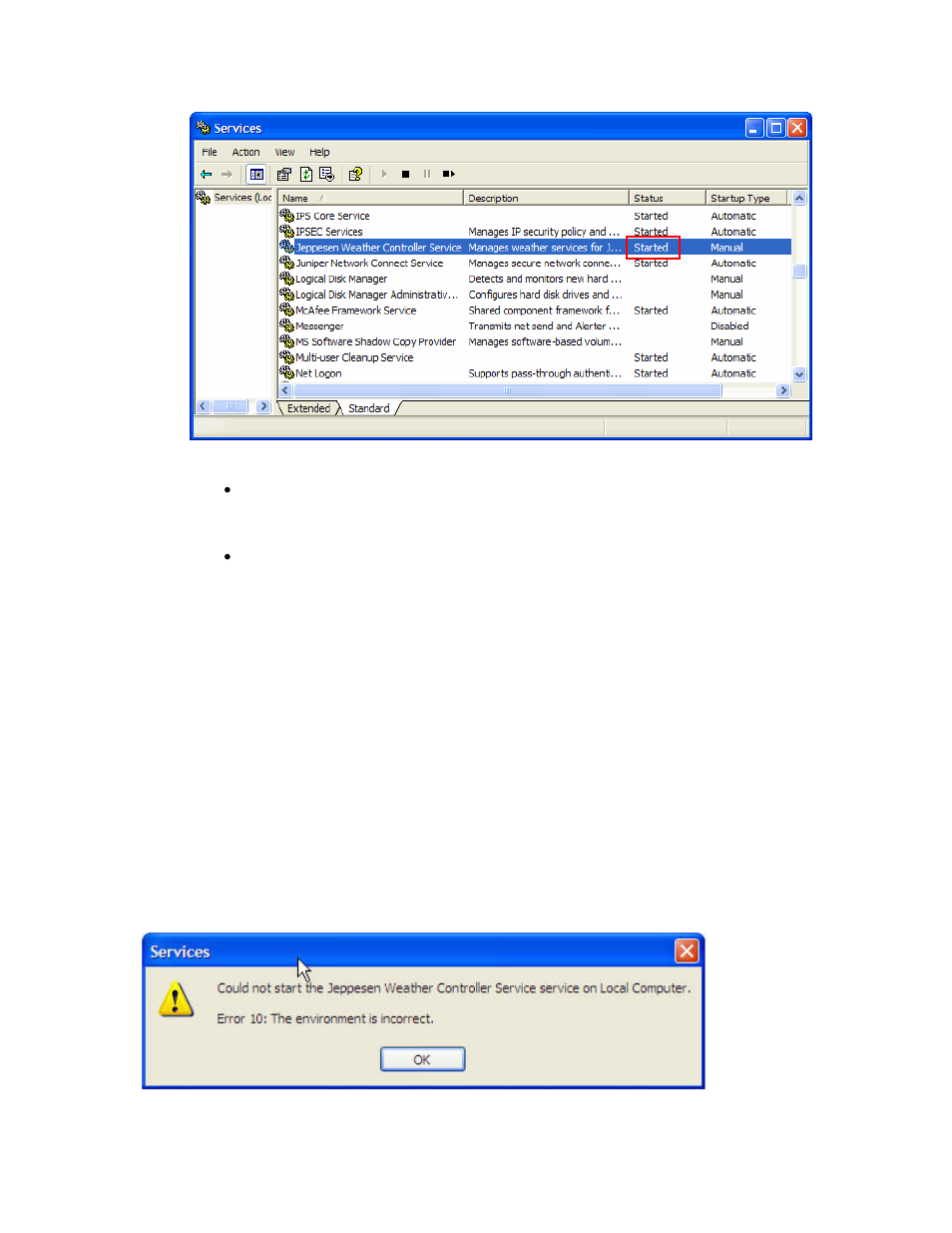 Did the jeppesen weather controller update fail | Jeppesen FliteDeck 3 User Manual | Page 209 / 270