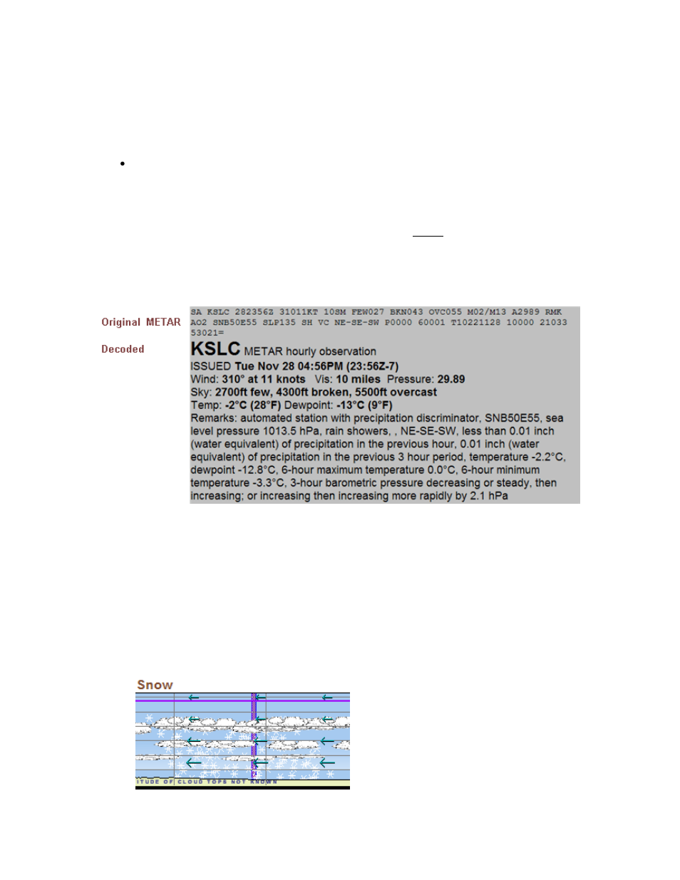 Cloud and precipitation data in the profile view | Jeppesen FliteDeck 3 User Manual | Page 217 / 270