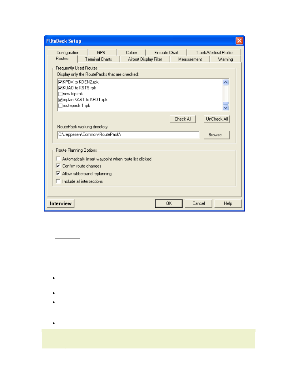 Frequently used routes | Jeppesen FliteDeck 3 User Manual | Page 87 / 270