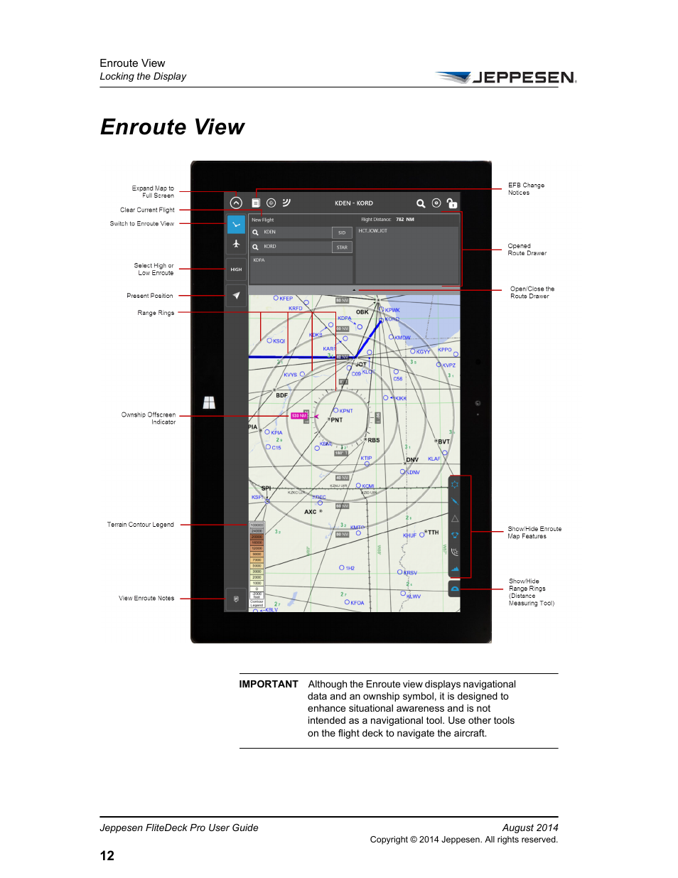 Enroute view | Jeppesen FliteDeck Pro 8 (Windows 8.1) User Manual | Page 17 / 40