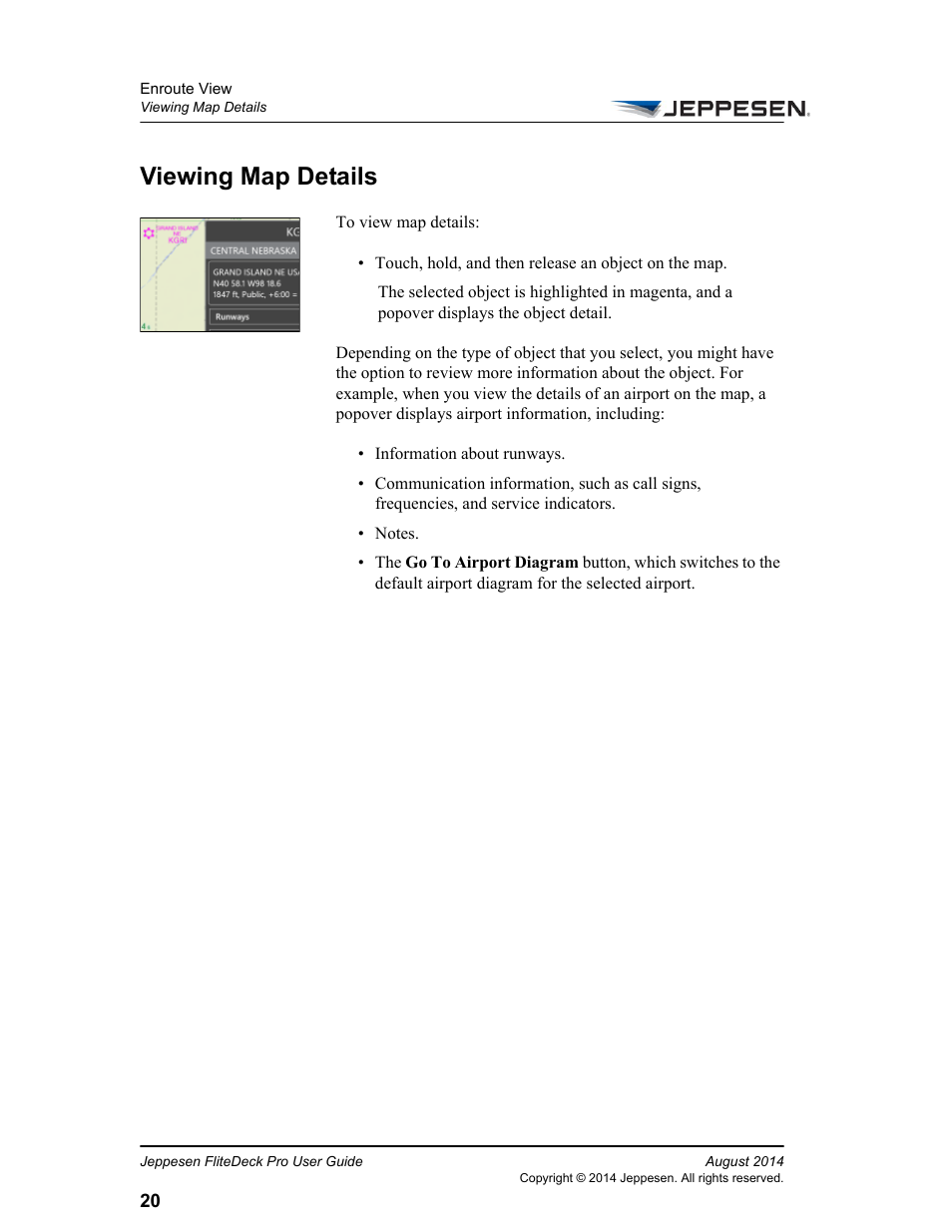 Viewing map details | Jeppesen FliteDeck Pro 8 (Windows 8.1) User Manual | Page 25 / 40