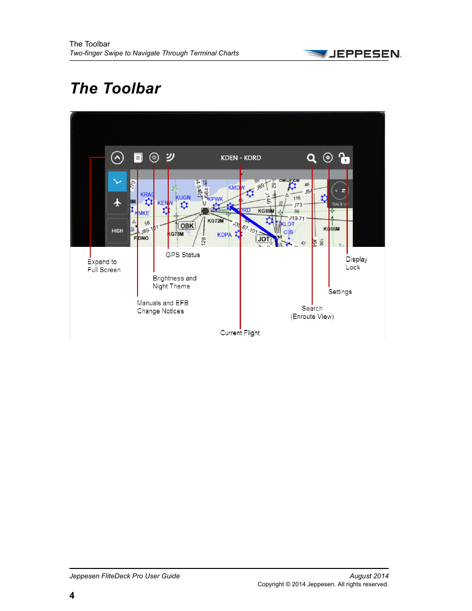 The toolbar | Jeppesen FliteDeck Pro 8 (Windows 8.1) User Manual | Page 9 / 40