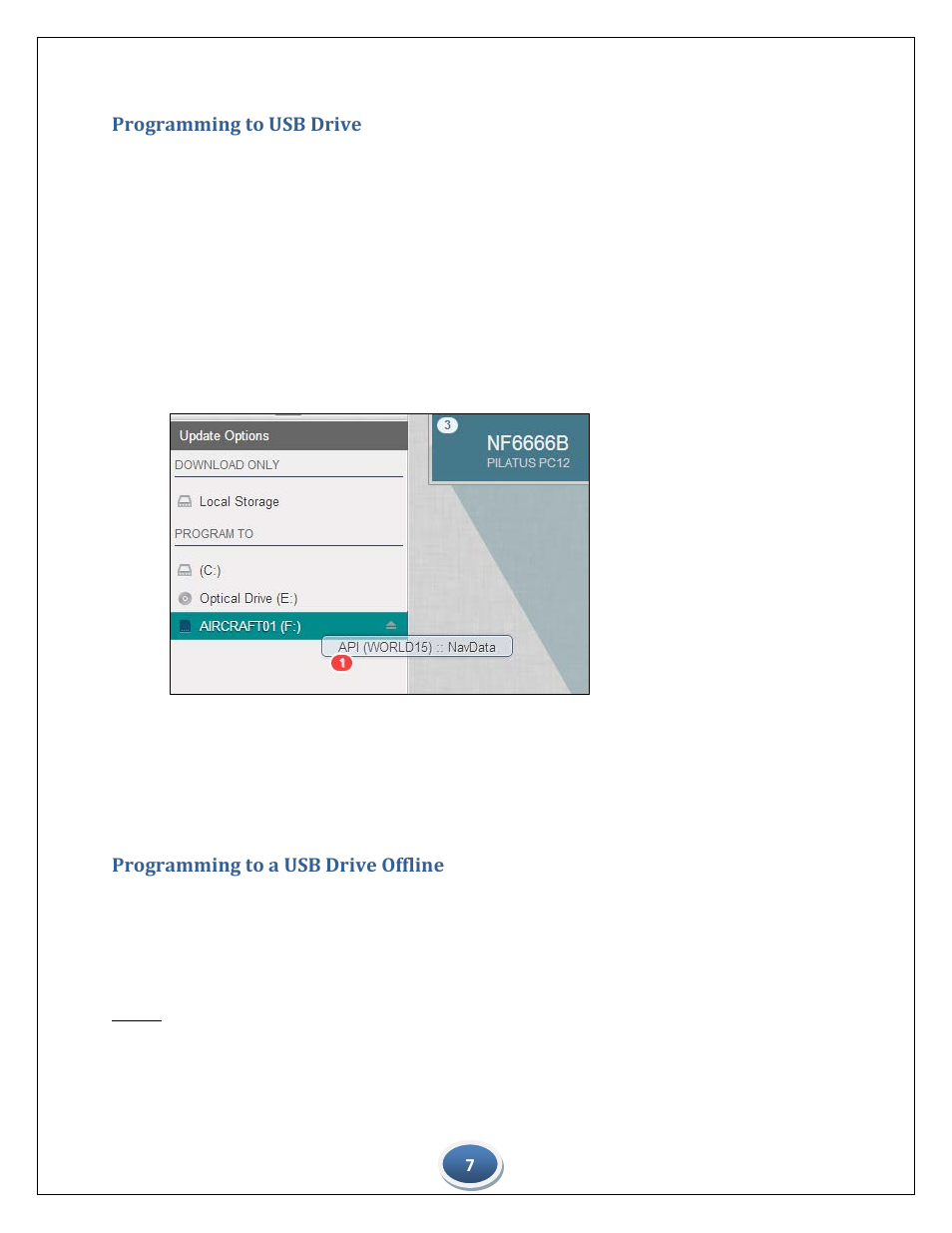 Programming to usb drive, Programming to a usb drive offline | Jeppesen INDS Data Manager for Windows User Manual | Page 7 / 12