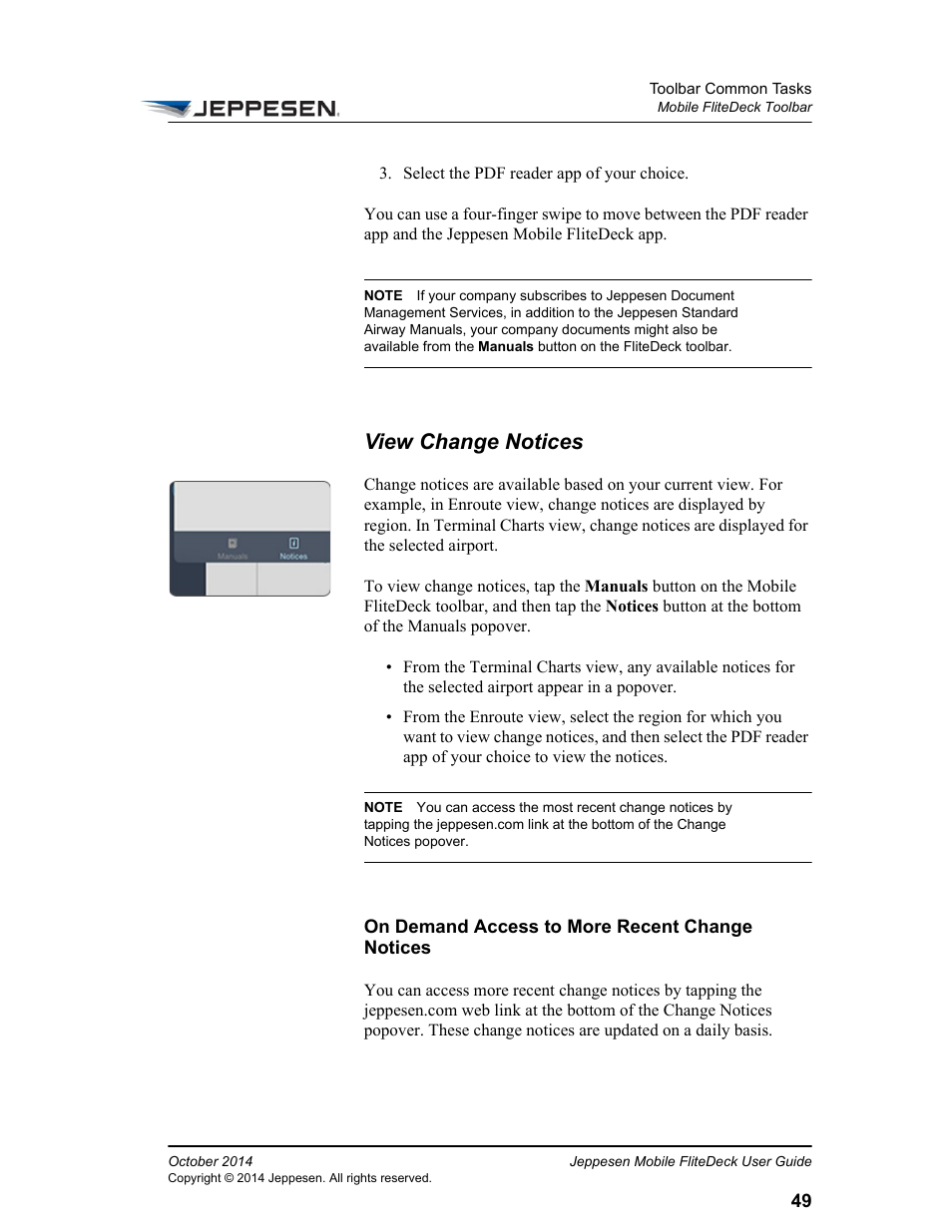 View change notices | Jeppesen Mobile FliteDeck for iPad User Manual | Page 56 / 63