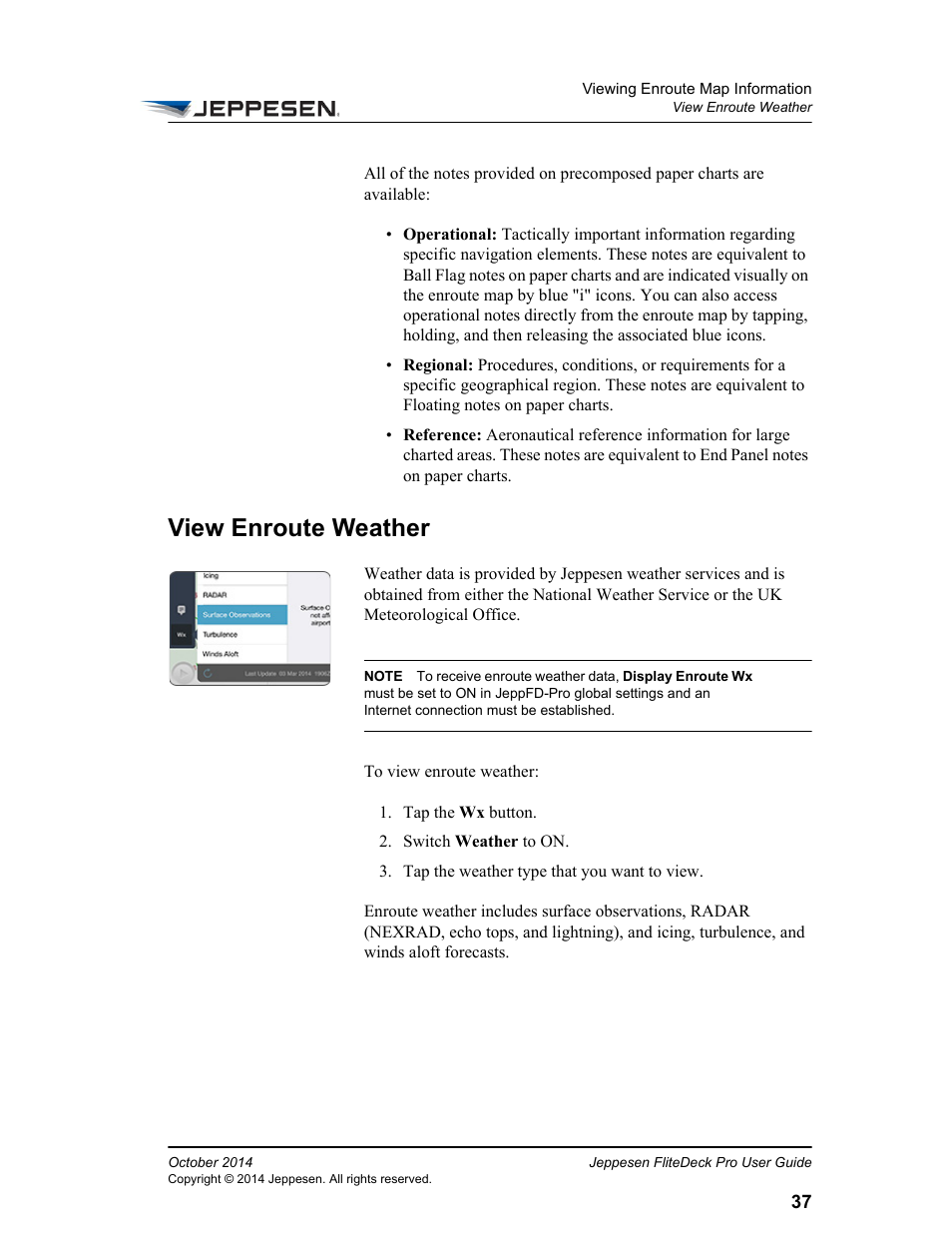 View enroute weather | Jeppesen FliteDeck Pro (iOS) User Manual | Page 44 / 59