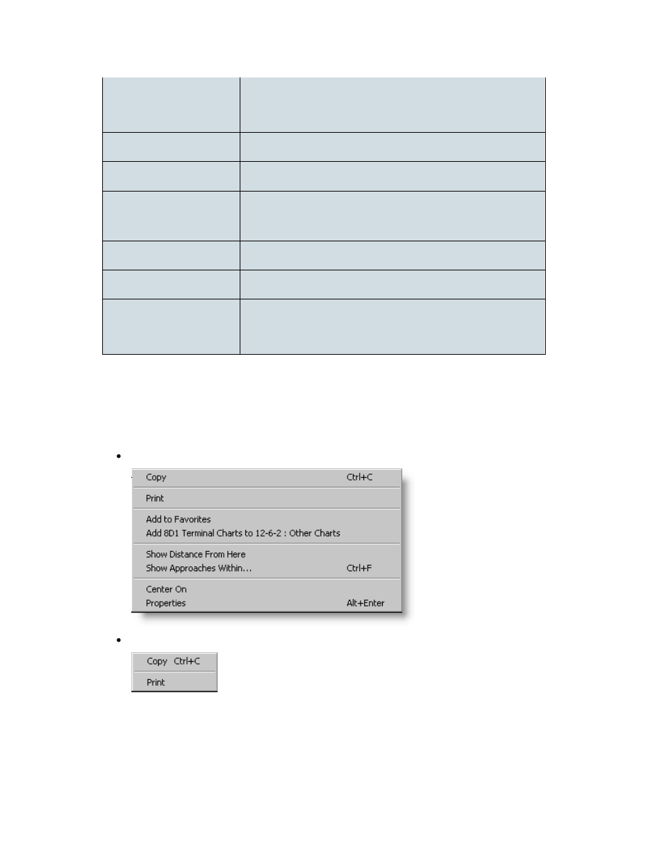 Airport list right-click menus, Airport right-click menu in the airport list | Jeppesen JeppView 3 User Manual | Page 107 / 273