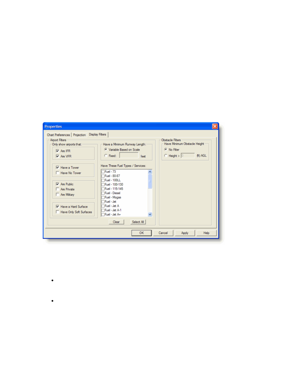 Airport filters | Jeppesen JeppView 3 User Manual | Page 124 / 273