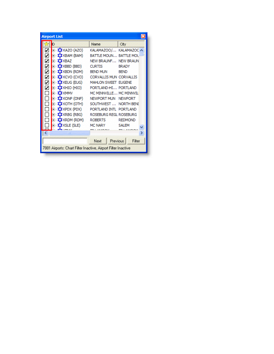 Filtering favorite airports | Jeppesen JeppView 3 User Manual | Page 139 / 273