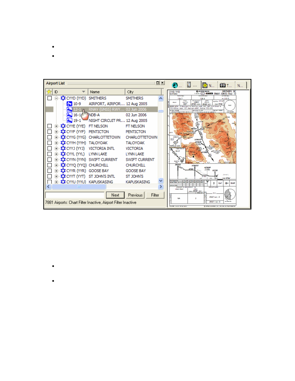 High quality mode terminal chart display, Navigating in the terminal charts view | Jeppesen JeppView 3 User Manual | Page 163 / 273