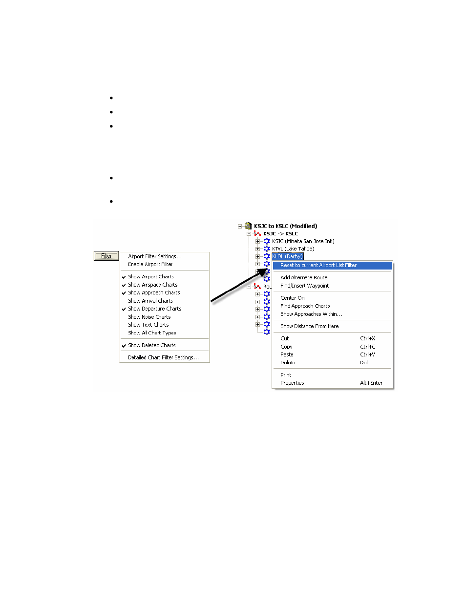 Removing terminal charts from the routepack, Manually, Selecting terminal charts in your routepack | Jeppesen JeppView 3 User Manual | Page 199 / 273