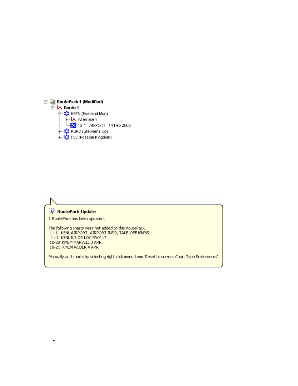 Updating a routepack, Routepack properties, Updating routepacks | Jeppesen JeppView 3 User Manual | Page 205 / 273
