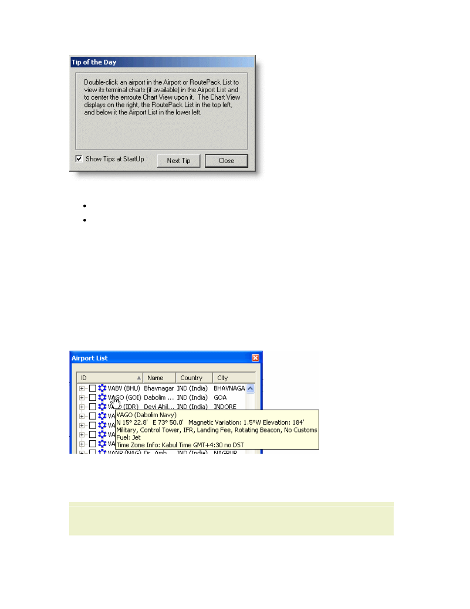 Tooltips | Jeppesen JeppView 3 User Manual | Page 80 / 273