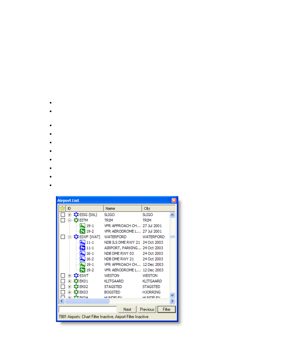 Airport list features | Jeppesen JeppView 3 User Manual | Page 81 / 273