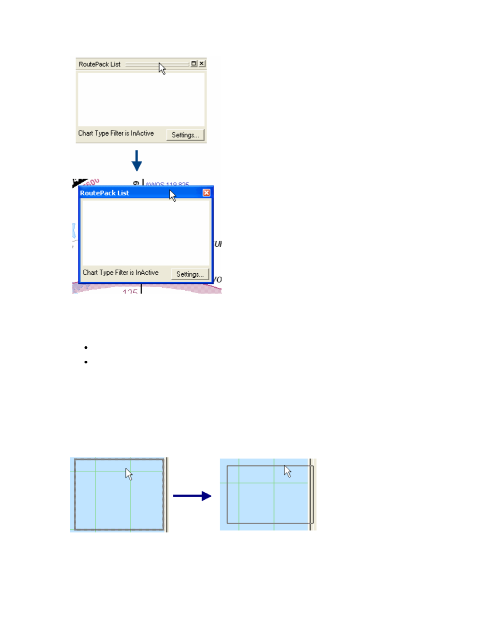 Docking the list window, Resizing a list window | Jeppesen JeppView 3 User Manual | Page 93 / 273