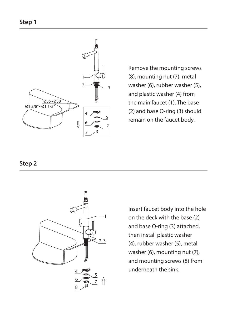 Step 1 step 2 | Kraus KHU123-32-KPF1602-KSD30 User Manual | Page 6 / 12