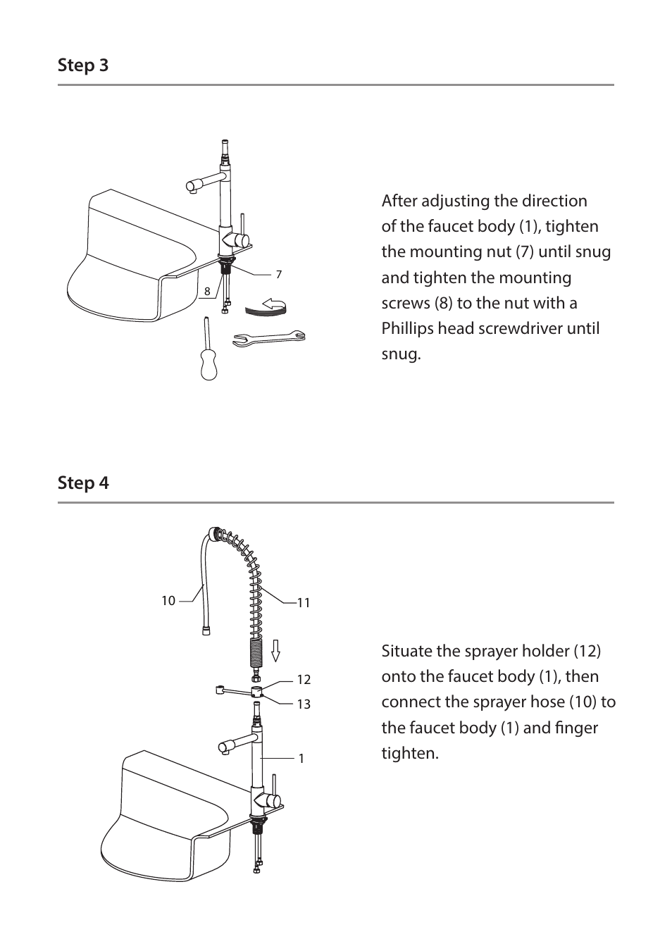 Step 3 step 4 | Kraus KHU123-32-KPF1602-KSD30 User Manual | Page 7 / 12