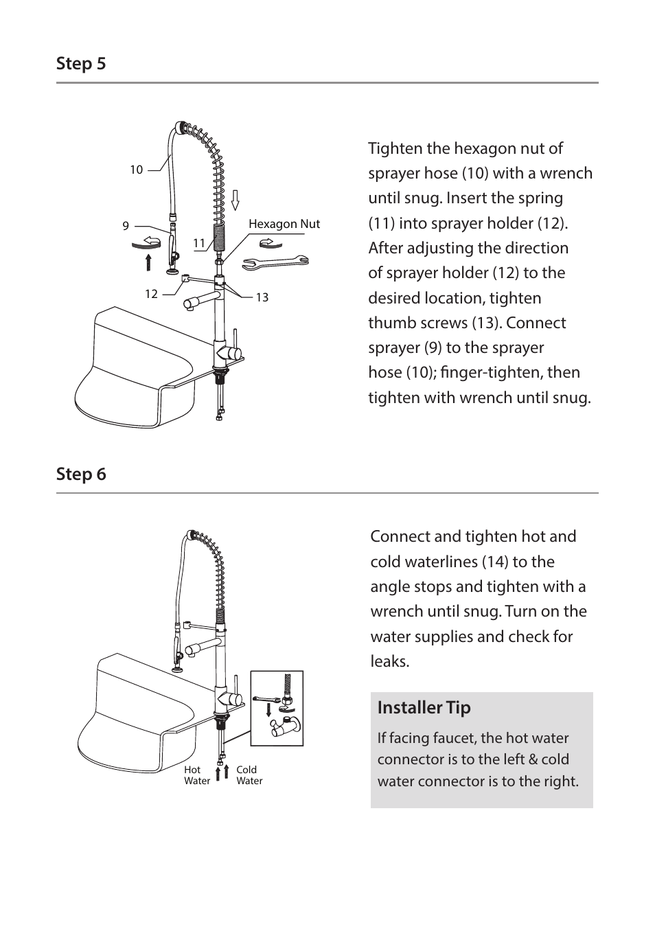 Step 6, Installer tip, Step 5 | Kraus KHU123-32-KPF1602-KSD30 User Manual | Page 8 / 12