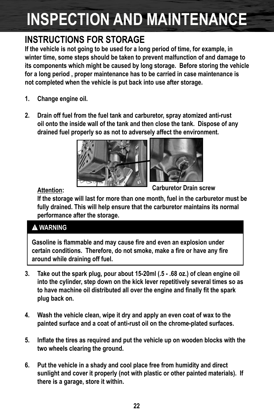 Inspection and maintenance, Instructions for storage | Bajaj Electricals DB30 User Manual | Page 25 / 33