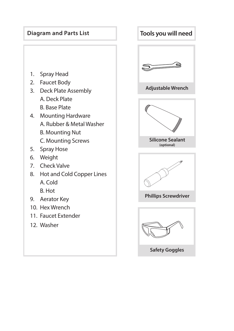 Tools you will need | Kraus KPF-1630 User Manual | Page 5 / 16