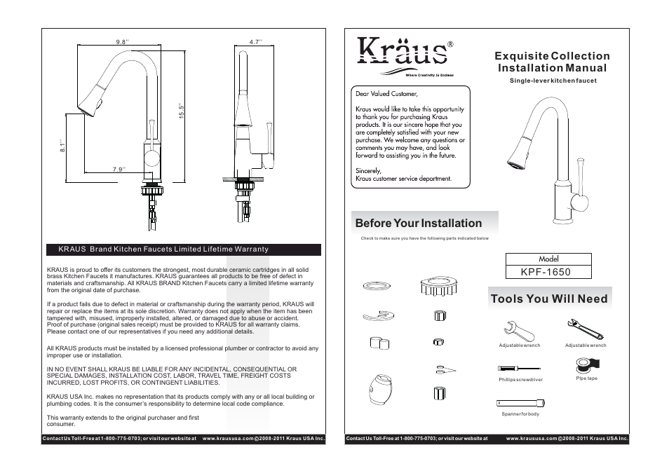 Kraus KHU123-32-KPF1650-KSD30CH User Manual | 2 pages