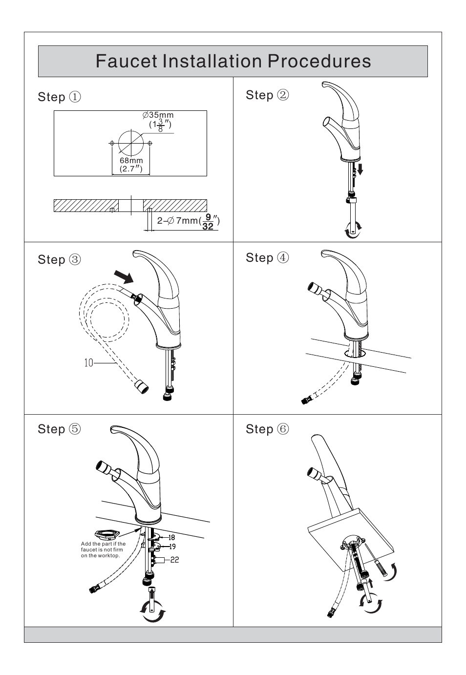 Faucet installation procedures | Kraus KHU123-32-KPF2110-SD20 User Manual | Page 4 / 6