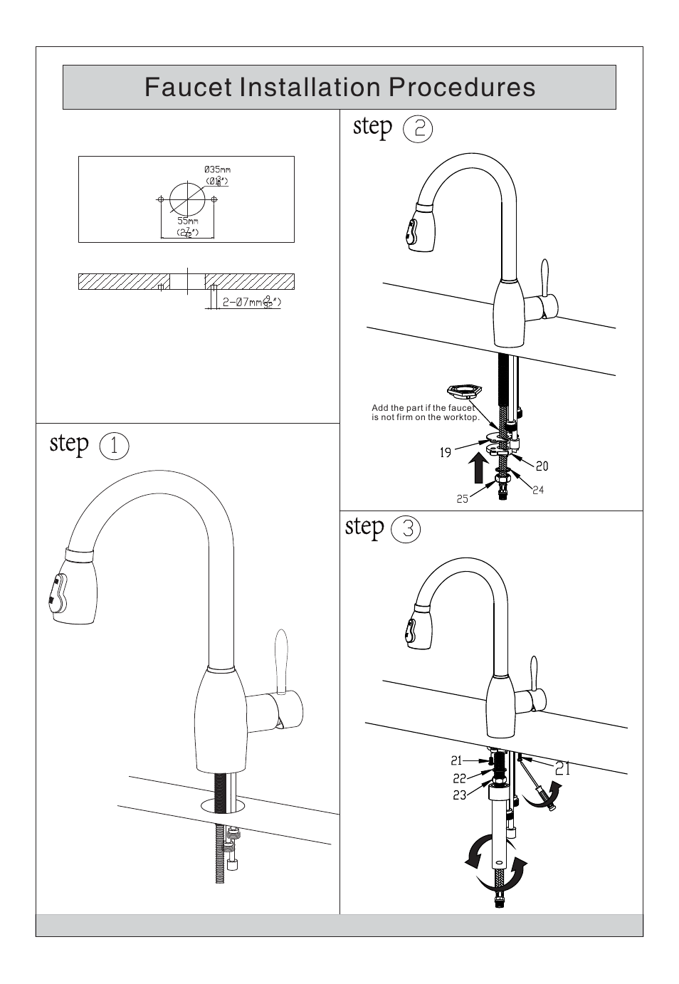 Faucet installation procedures | Kraus KHU123-32-KPF2130-SD20 User Manual | Page 4 / 6