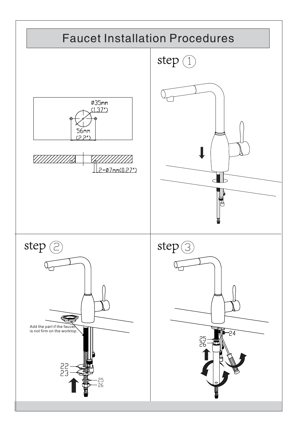 Faucet installation procedures | Kraus KHU102-33-KPF2140-SD20 User Manual | Page 4 / 6