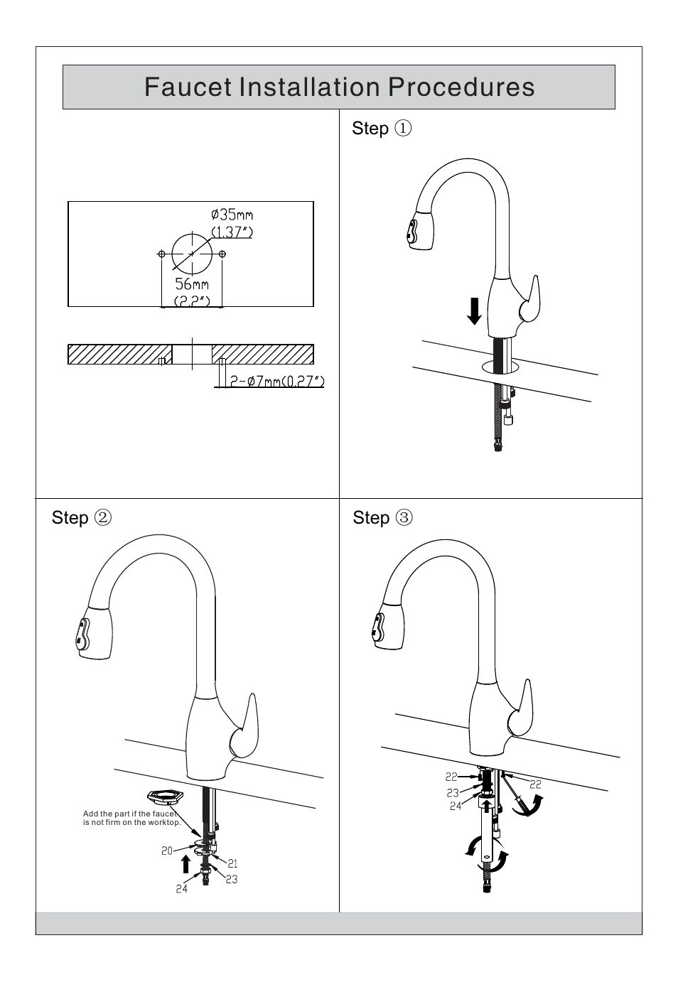 Faucet installation procedures | Kraus KHU123-32-KPF2170-SD20 User Manual | Page 4 / 6