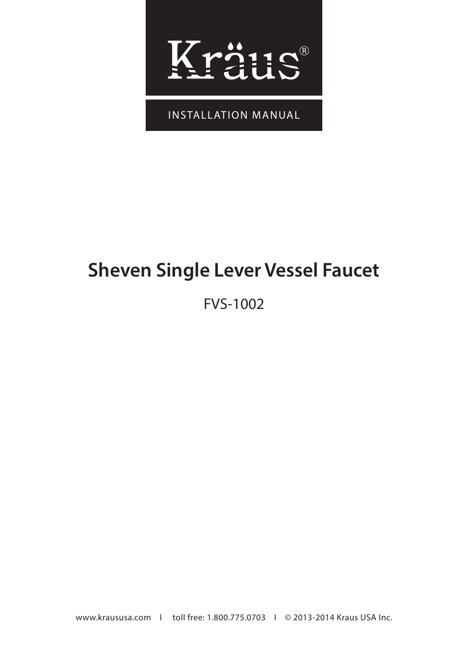 Kraus FVS-1002 User Manual | 12 pages
