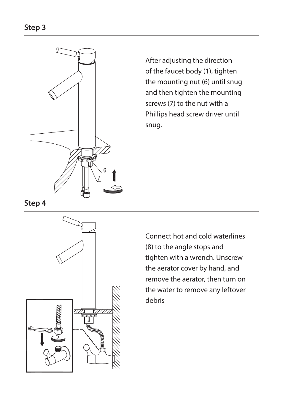Flush the pipes do not disassemble | Kraus FVS-1002 User Manual | Page 7 / 12