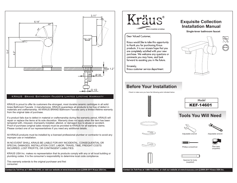 Kraus C-KCV-150-14601 User Manual | 2 pages